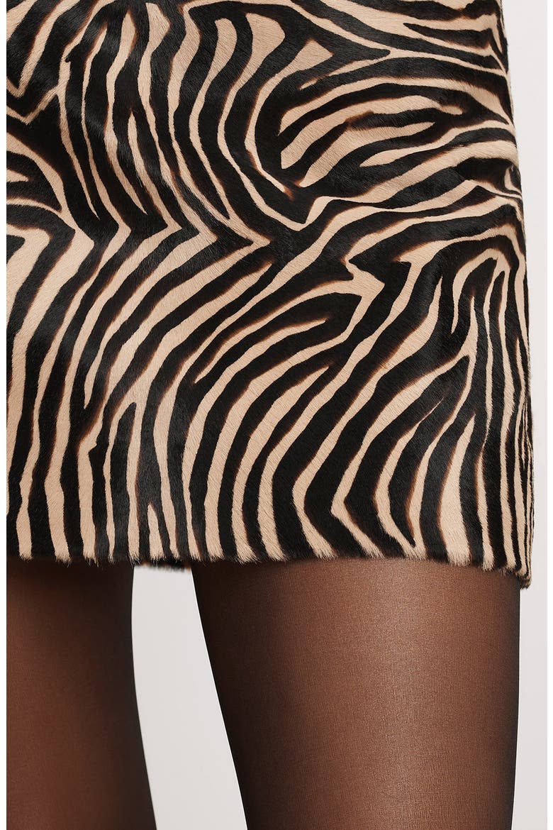 Ohemia Zebra Print Genuine Calf Hair Skirt, Alternate, color, TAN MULTI