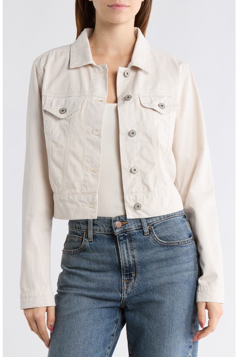 Chara Crop Denim Shirt Jacket, Main, color, NEUTRAL