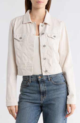 PAIGE Chara Crop Denim Shirt Jacket
