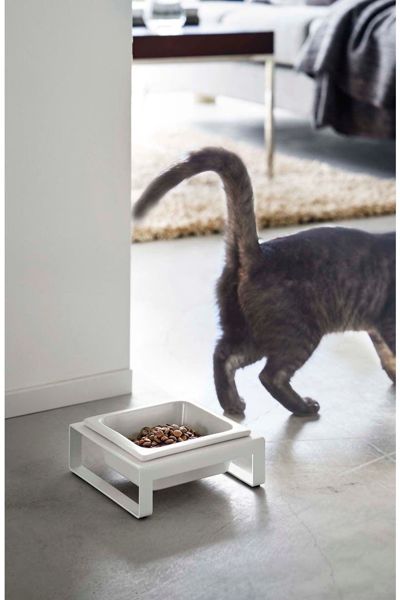 Pet Food Bowl & Short Stand, Alternate, color, WHITE