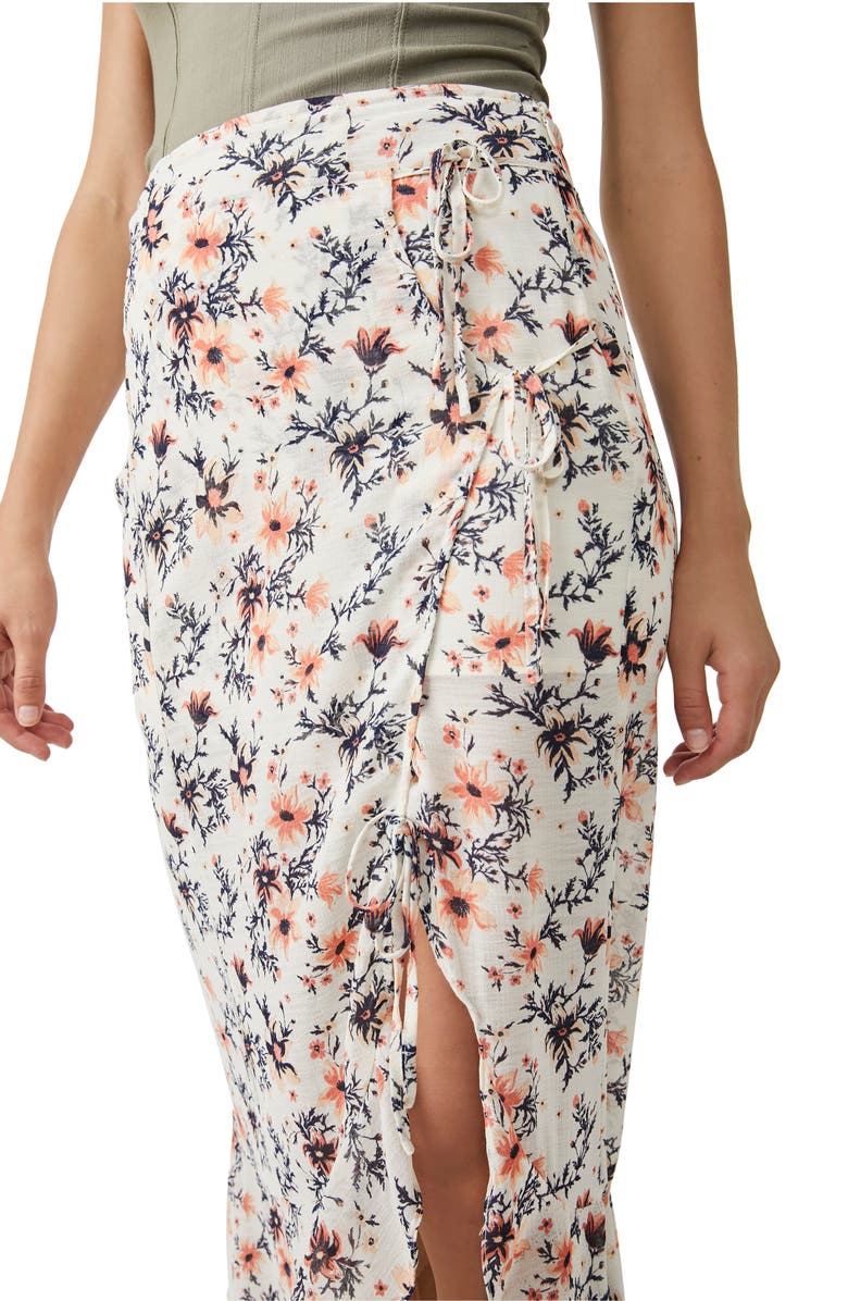Free People Edge Floral Side Tie Maxi Skirt, Alternate, color, 