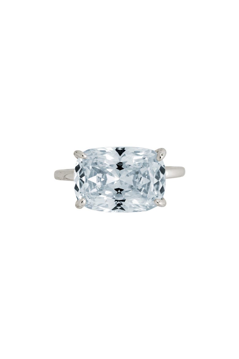East West Cubic Zirconia Ring, Alternate, color, SILVER