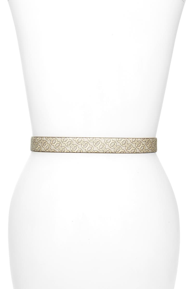 Tory Burch Kira Gemini Print Leather Belt, Alternate, color,