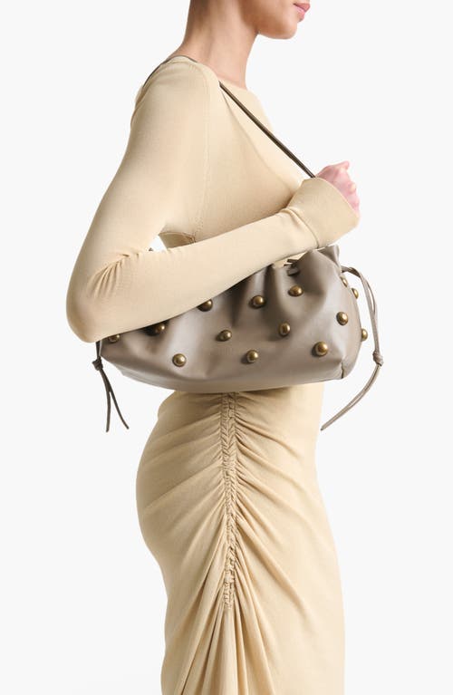 Altuzarra Drawstring Studded Leather Clutch In Neutral