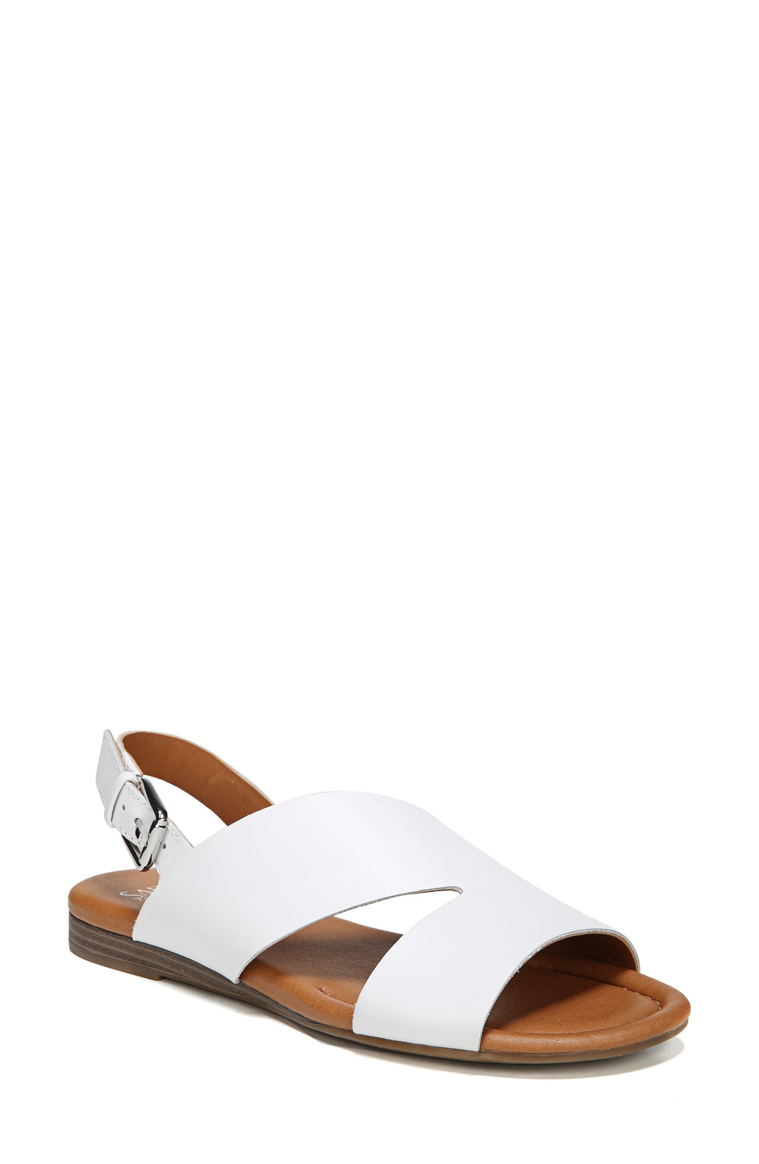 Garza Slingback Sandal, Main, color, WHITE LEATHER