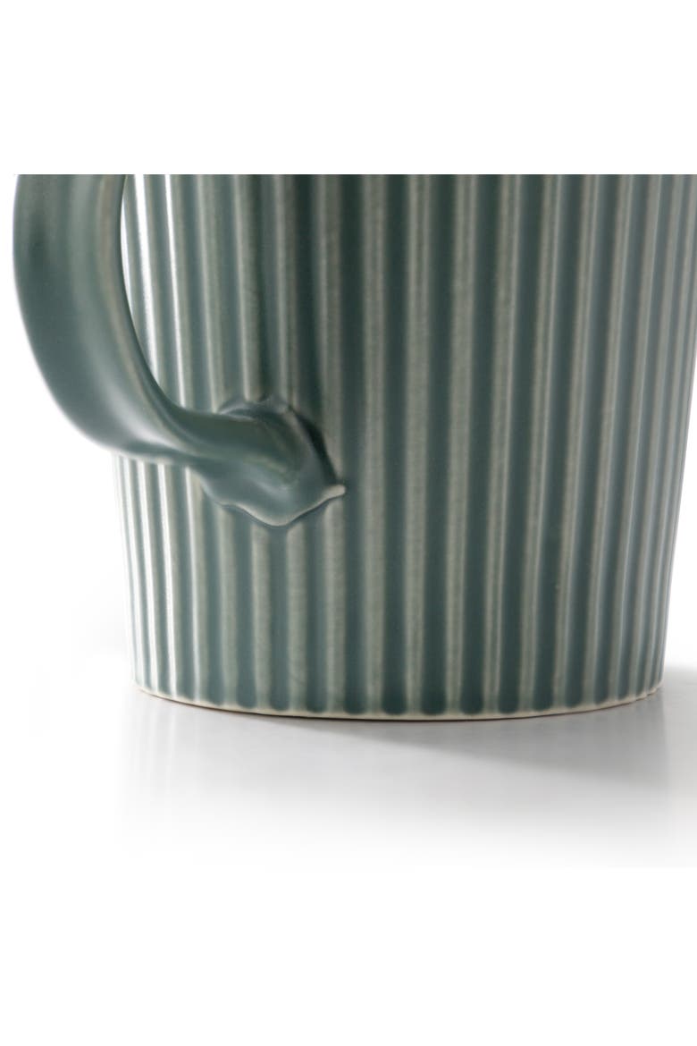 4 Piece 16.5 Ounce Embossed Stoneware Mug Set, Alternate, color, Matte Sage