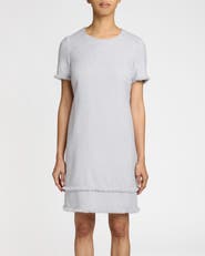 Santorelli Melania Short Sleeve Shift Dress in Soft Boucle