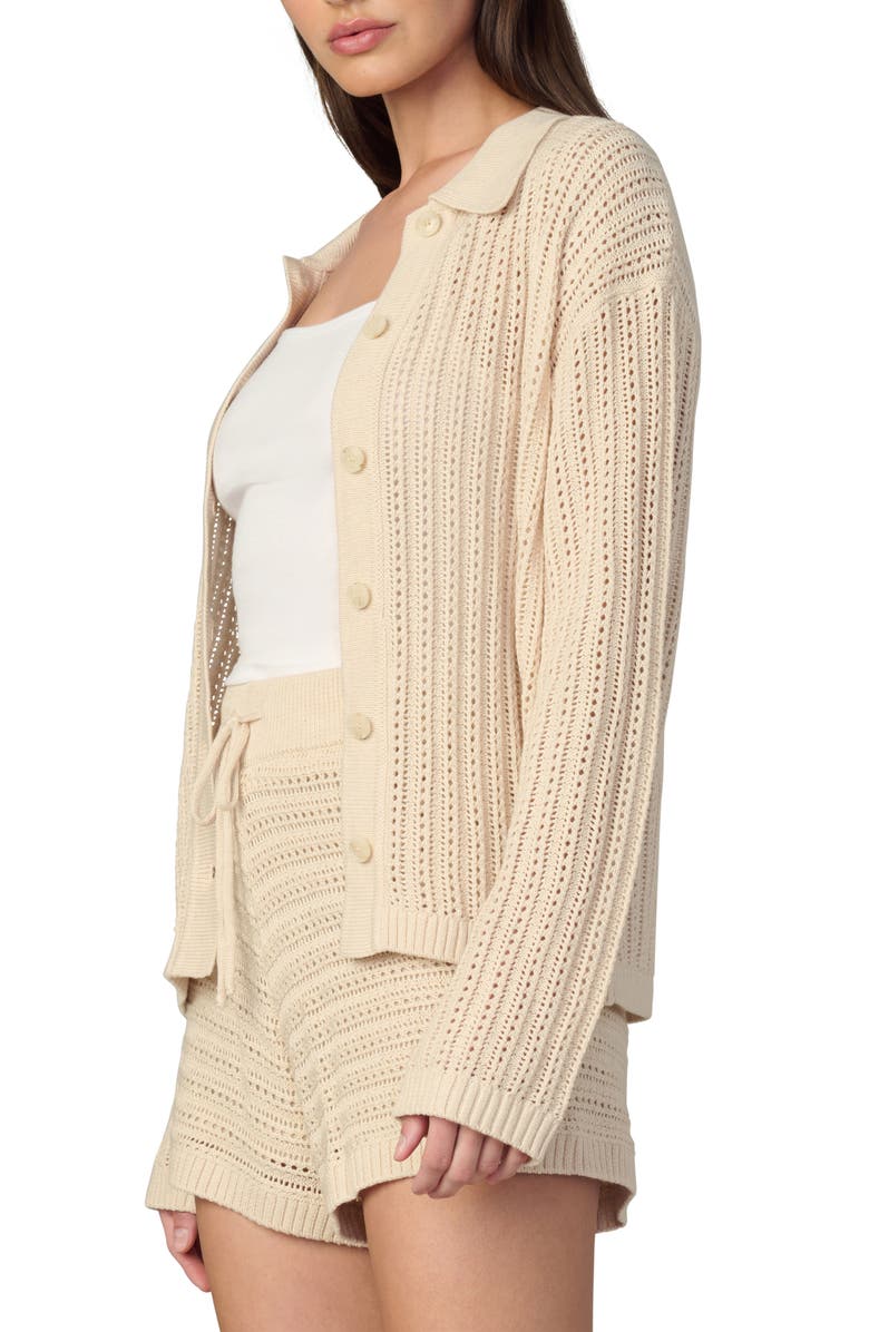 Joe's Jeans The Arlo Open Stitch Cardigan, Alternate, color, Creme Brulee