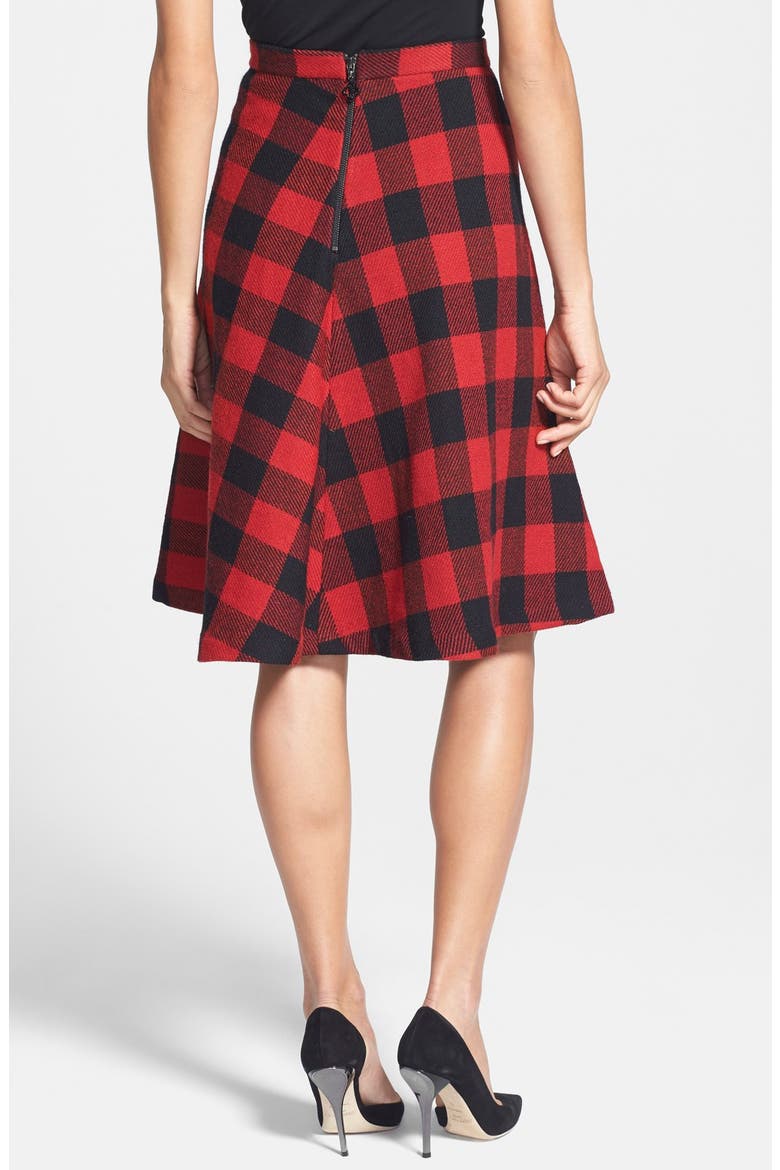Buffalo Plaid Circle Skirt, Alternate, color, BLACK/ RED