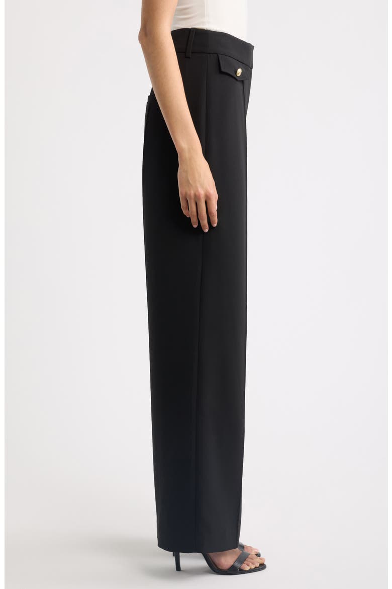 The Isla Seamed High Waist Straight Leg Pants, Alternate, color, NOIR