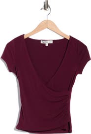 Madden Girl Short Sleeve Wrap Top