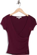 Madden Girl Short Sleeve Wrap Top