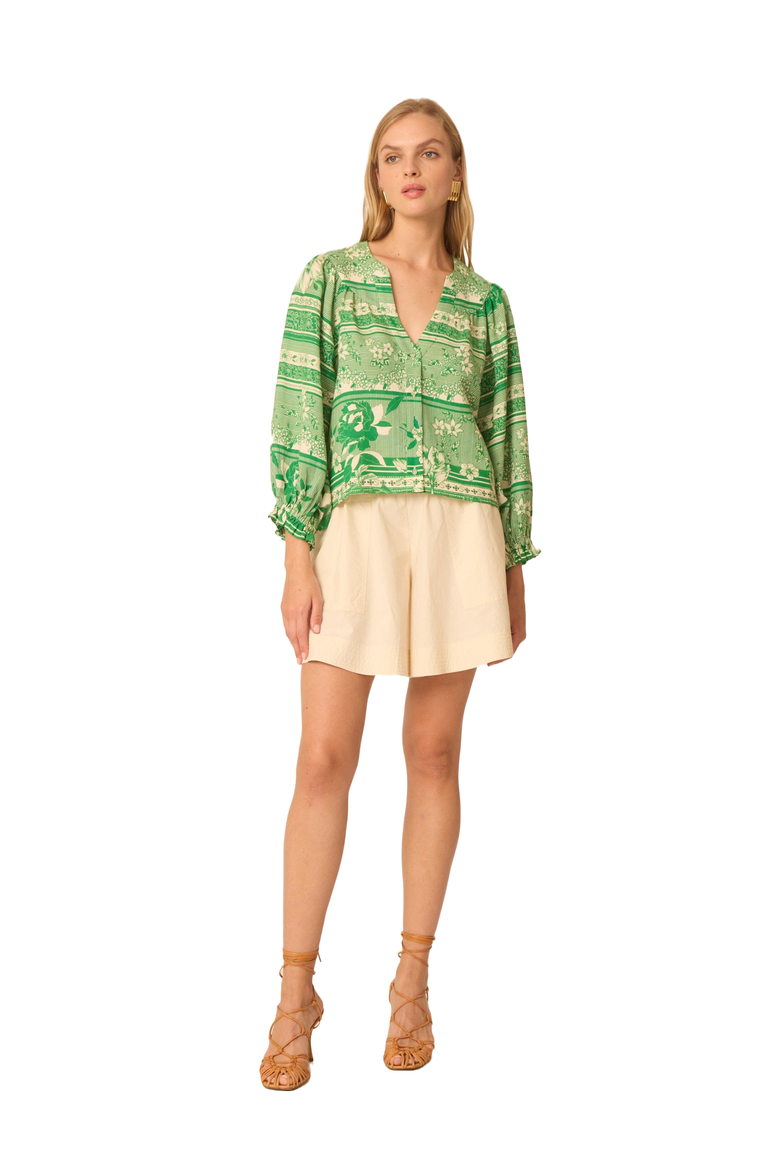 Kayla Blouse, Main, color, Floating green floral
