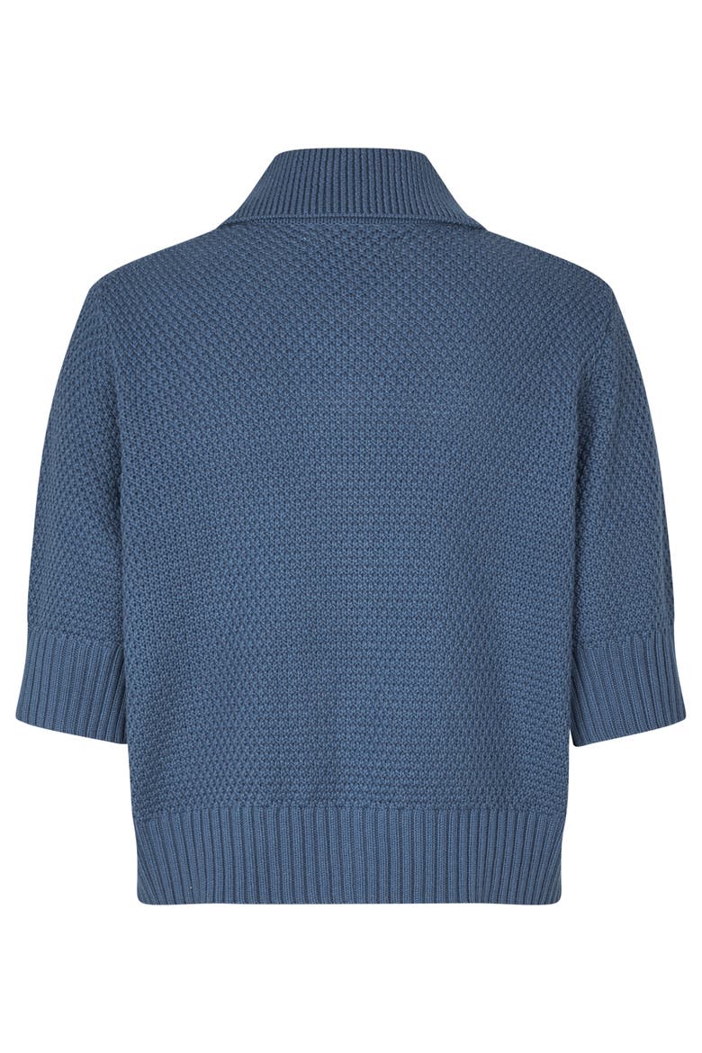 MaLiva Cropped Short Sleeve Cardigan, Alternate, color, Ensign Blue