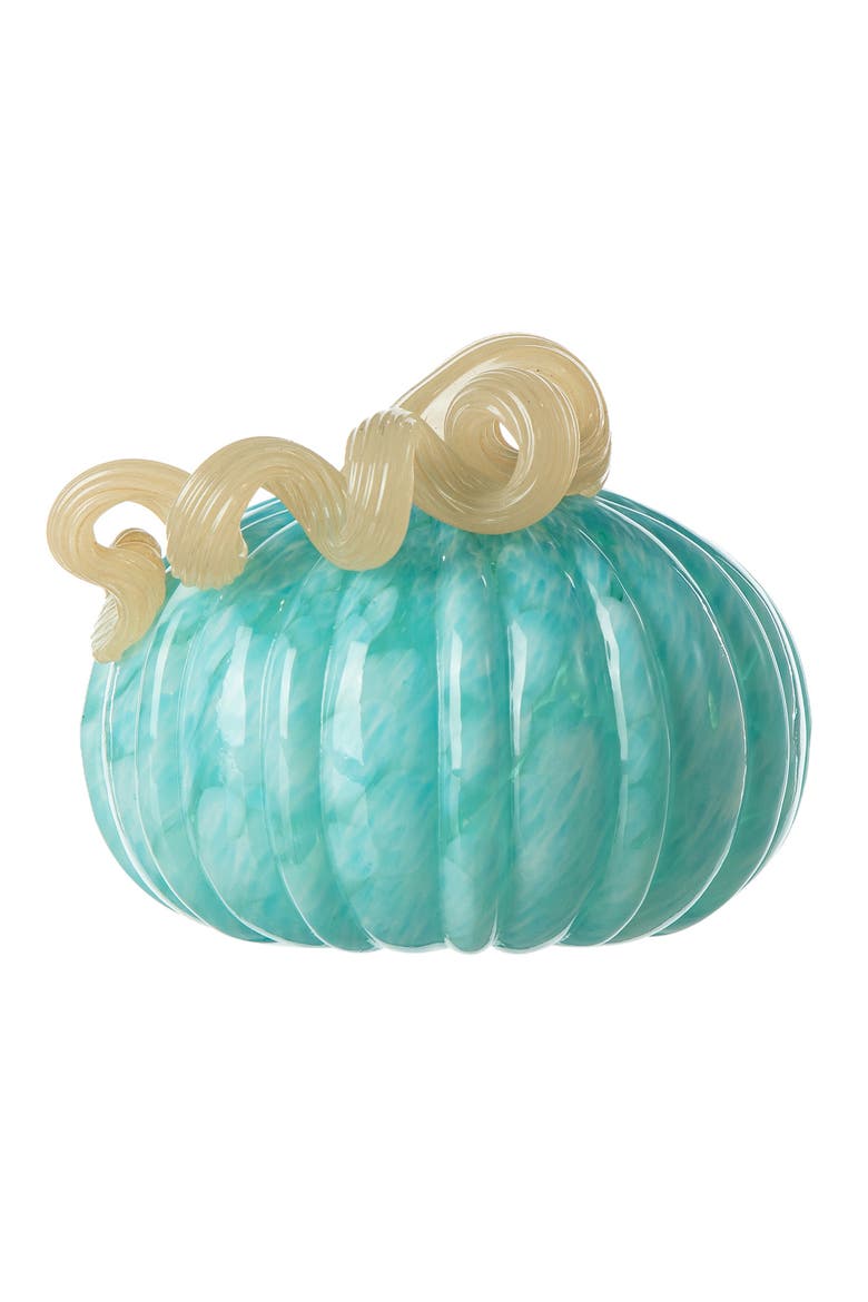 Fall Round Glass Pumpkins, Alternate, color, Blue