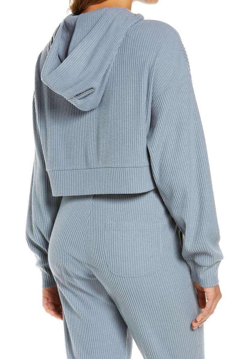 Muse Rib Crop Hoodie, Alternate, color, STEEL BLUE