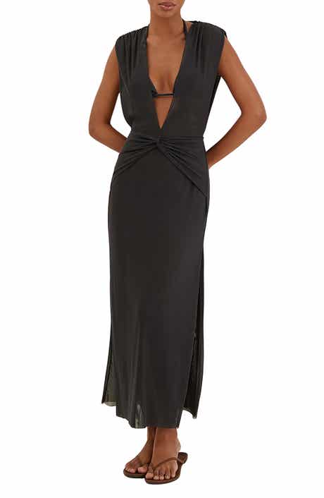 ViX Paula Hermanny Cindy Solid Mesh Cover-Up Dress