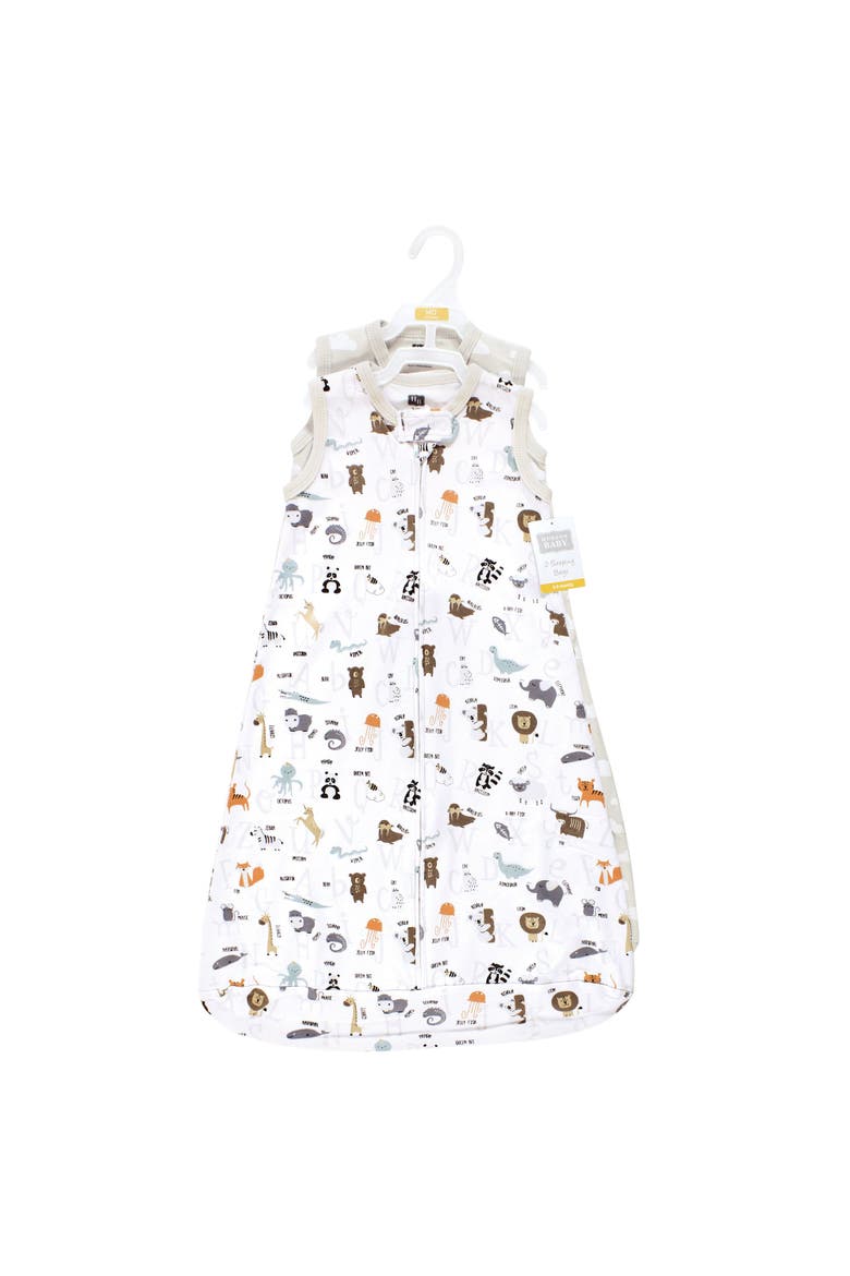 Interlock Cotton Sleeveless Sleep Sack, Alternate, color, Alphabet Animals