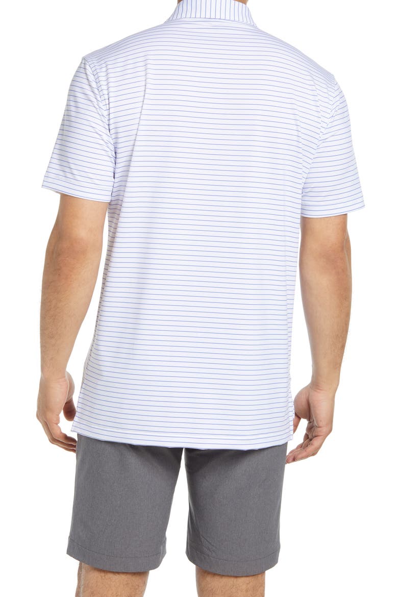 Crafty Stripe Short Sleeve Performance Polo, Alternate, color, WHITE/ BLUE