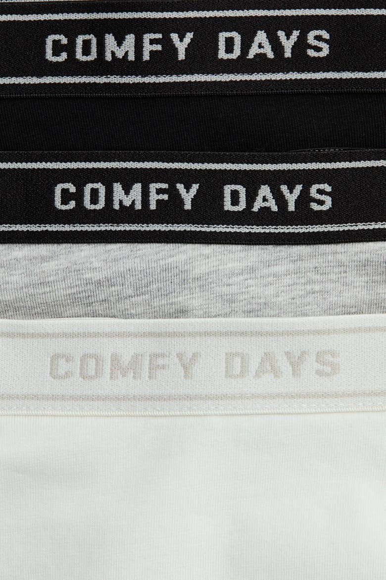 5-pack Text-motif Hipster Biefs, Alternate, color, Black/white/light gray melange