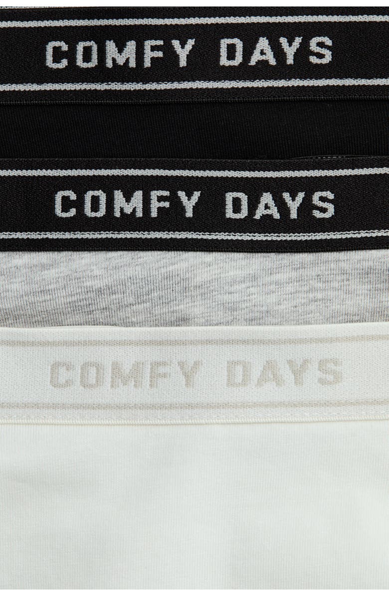 H&M 5-pack Text-motif Hipster Biefs, Alternate, color, Black/White/Light Gray Melange