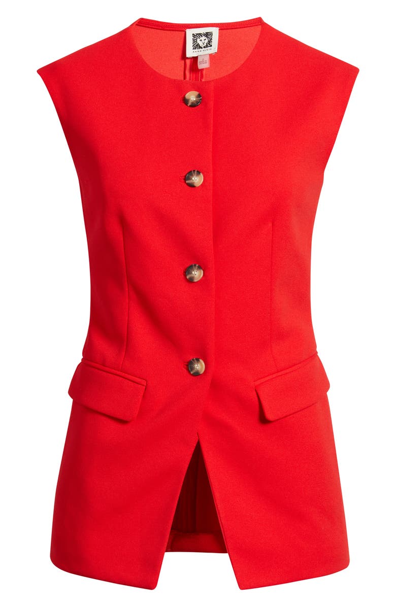 Anne Klein Collarless Vest, Alternate, color, Begonia Red
