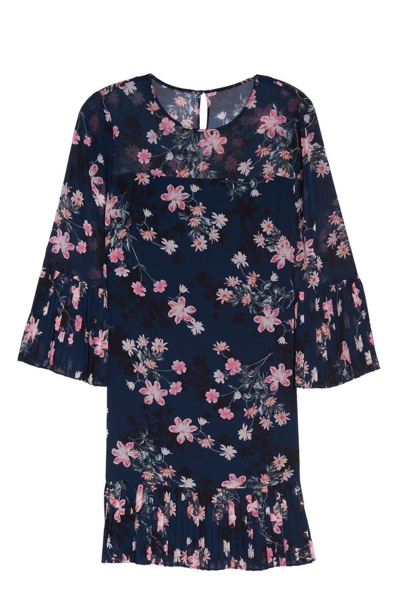 Eliza J Floral Print Bell Sleeve Dress, Alternate, color,
