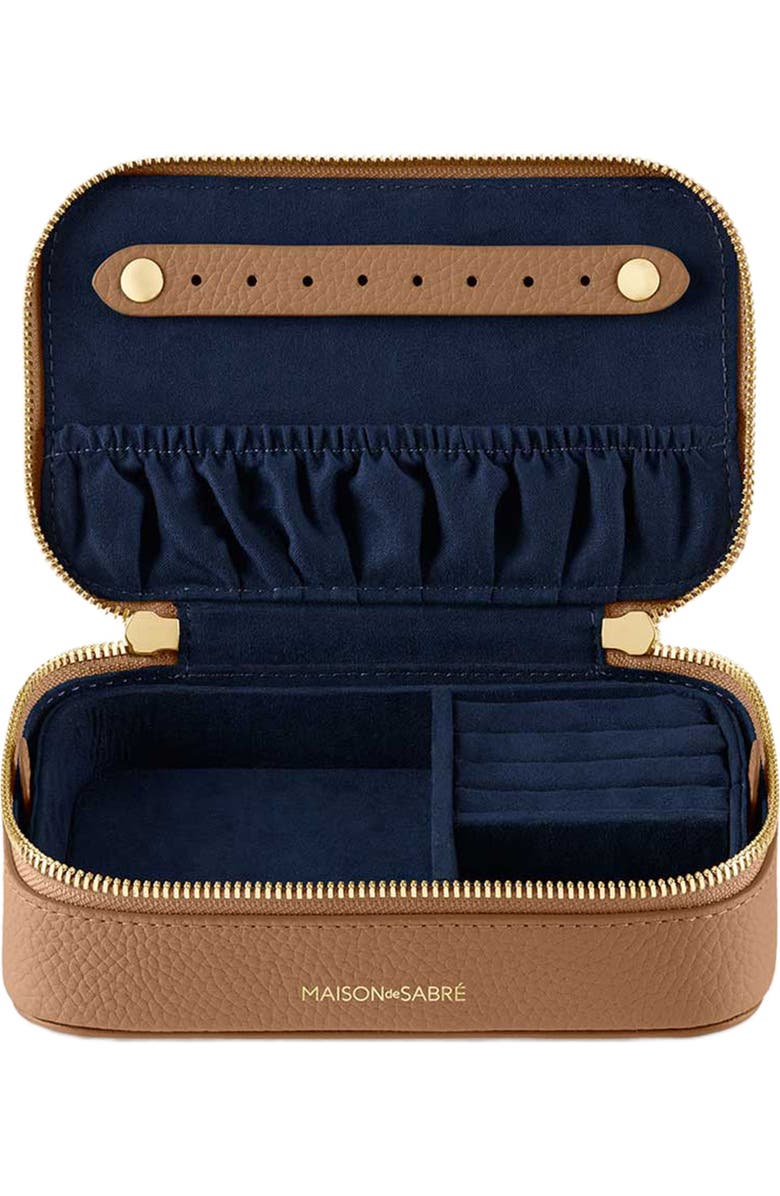 MAISON de SABRÉ Leather Jewellery Case, Alternate, color, Sandstone Brown