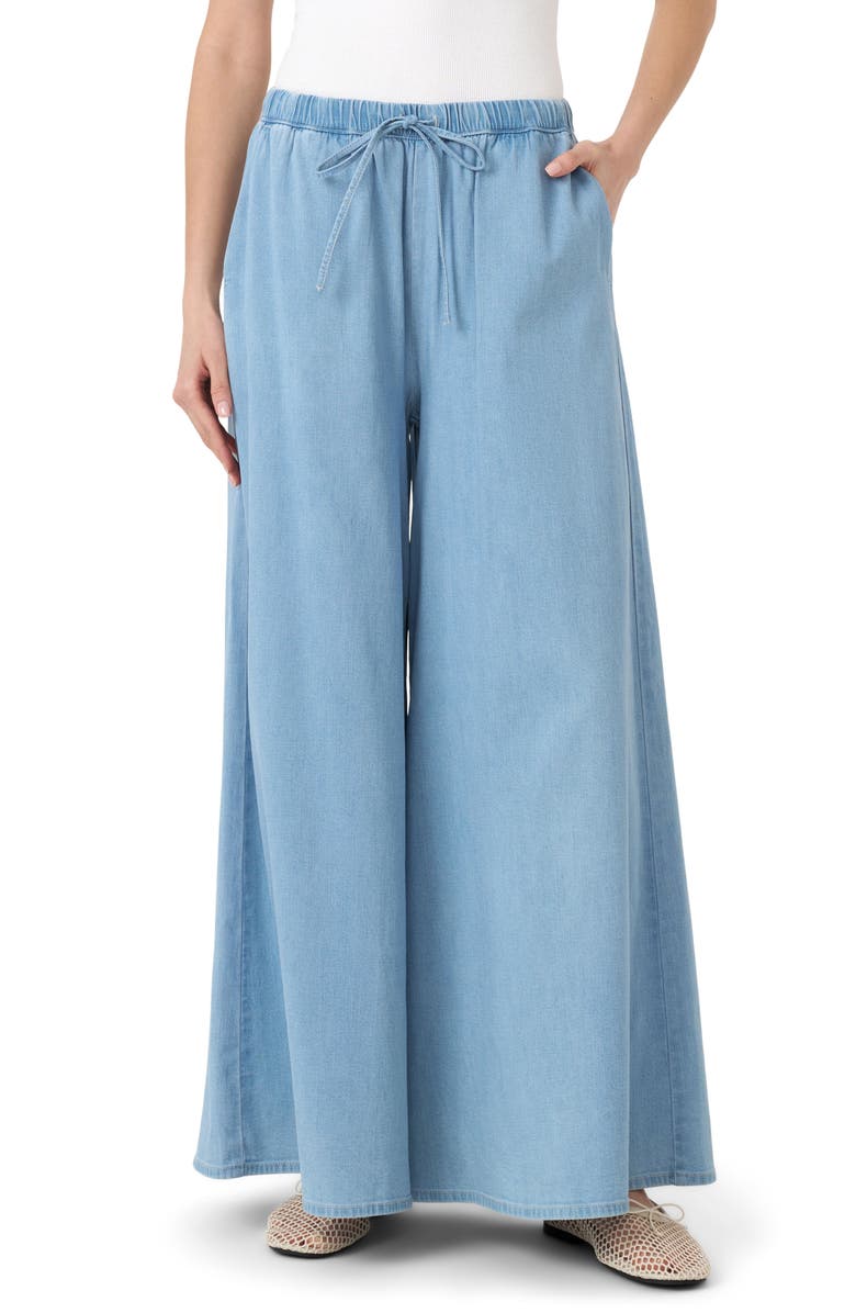 RM Rebecca Minkoff Chambray Wide Leg Beach Pants, Main, color, Light Wash (Denim)