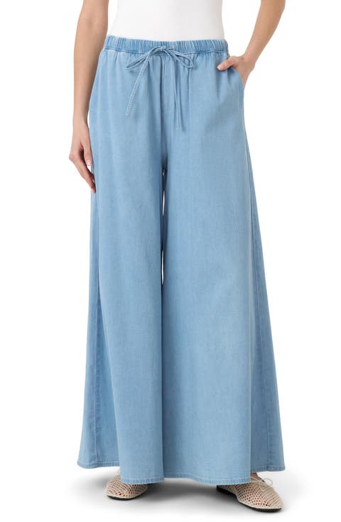 Chambray Wide Leg Beach Pants