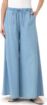 RM Rebecca Minkoff Chambray Wide Leg Beach Pants