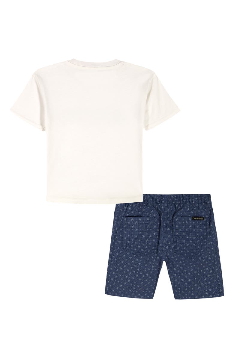 Calvin Klein Kids' Graphic T-Shirt & Shorts Set, Alternate, color, Navy Multi