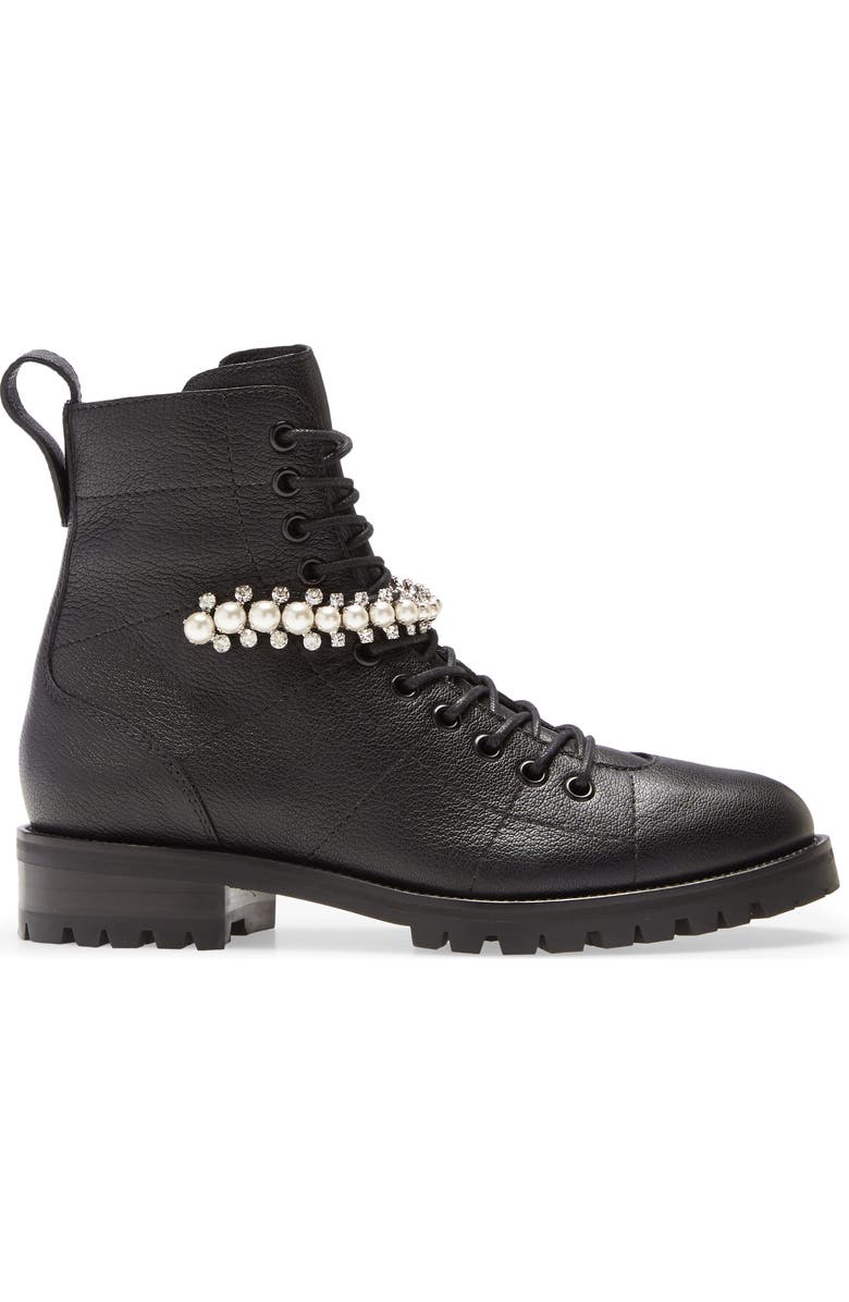 Jimmy Choo Cruz Embellished Combat Boot, Alternate, color,