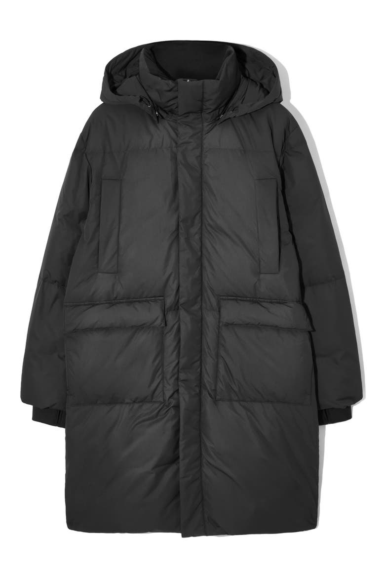 Padded Overcoat, Alternate, color, BLACK