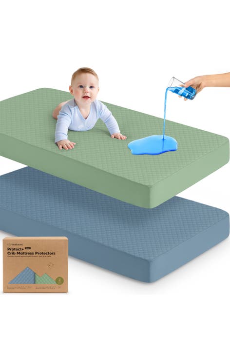 2-Pack Quin Protect+ Waterproof Crib Mattress Protector