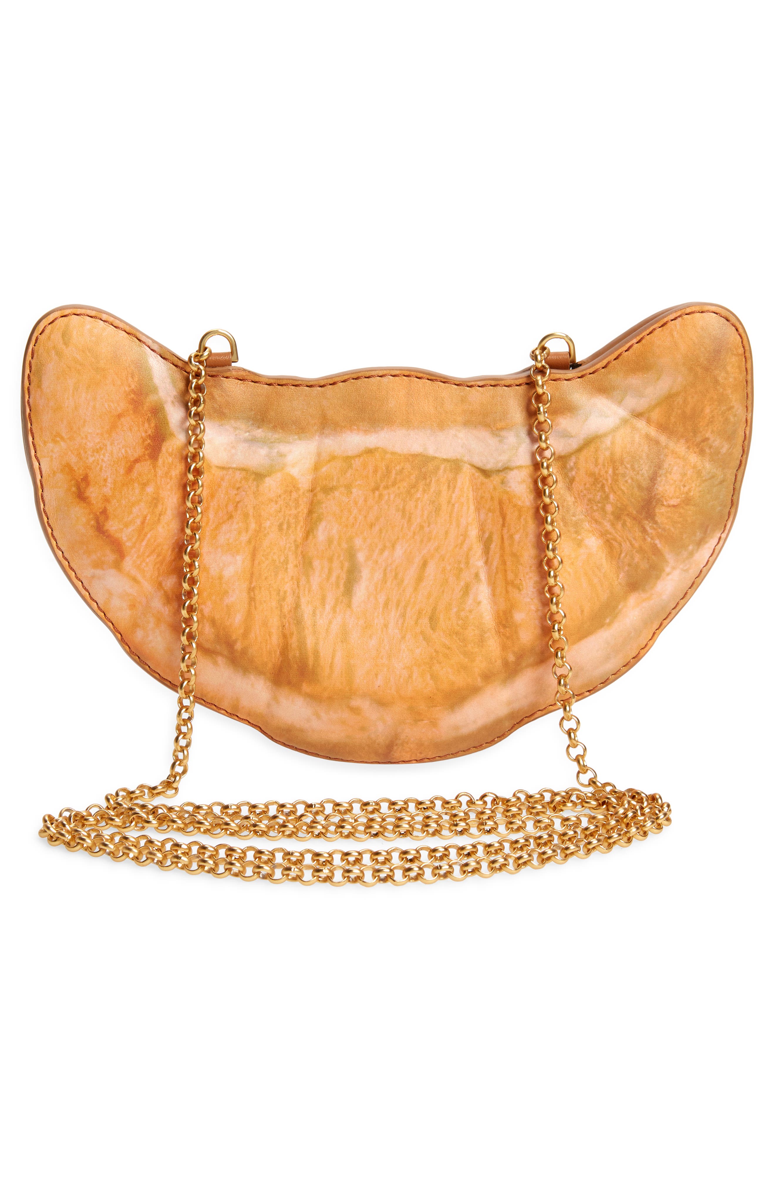 Moschino Croissant Leather Crossbody Bag, Alternate, color, 