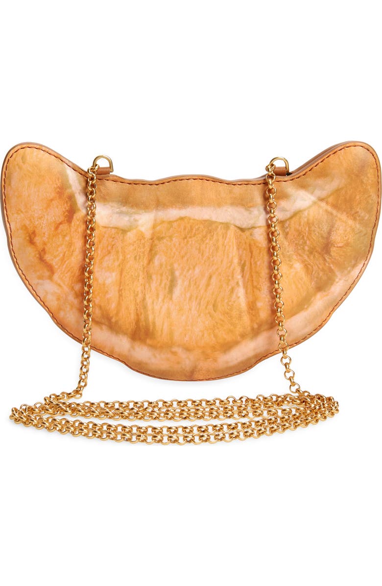 Moschino Croissant Leather Crossbody Bag, Alternate, color,