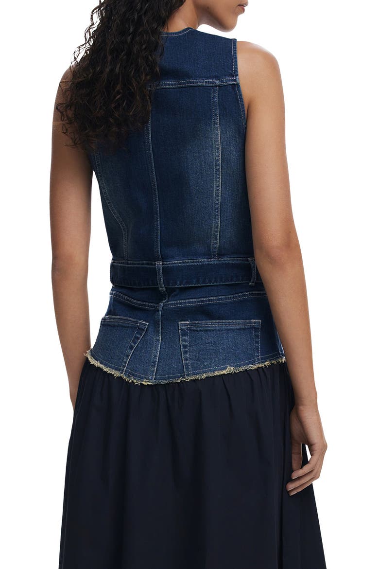Sleeveless Mixed Media Midi Dress, Alternate, color, MEDIUM BLUE