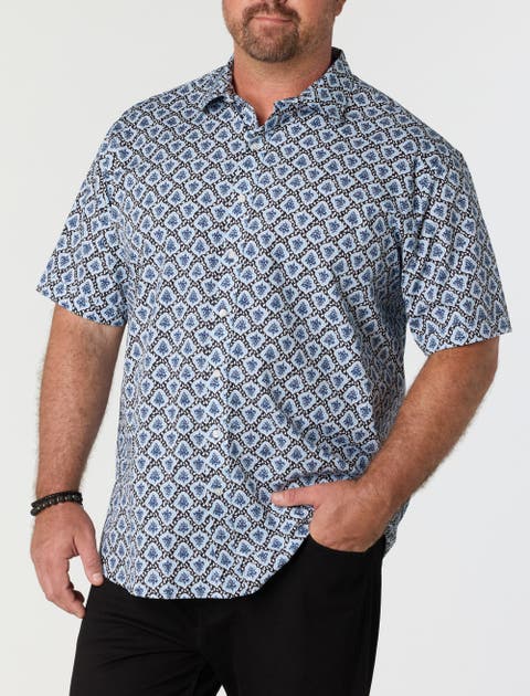 Big & Tall Abstract Print Sport Shirt