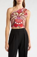FARM Rio Odara One Shoulder Scallop Crop Top