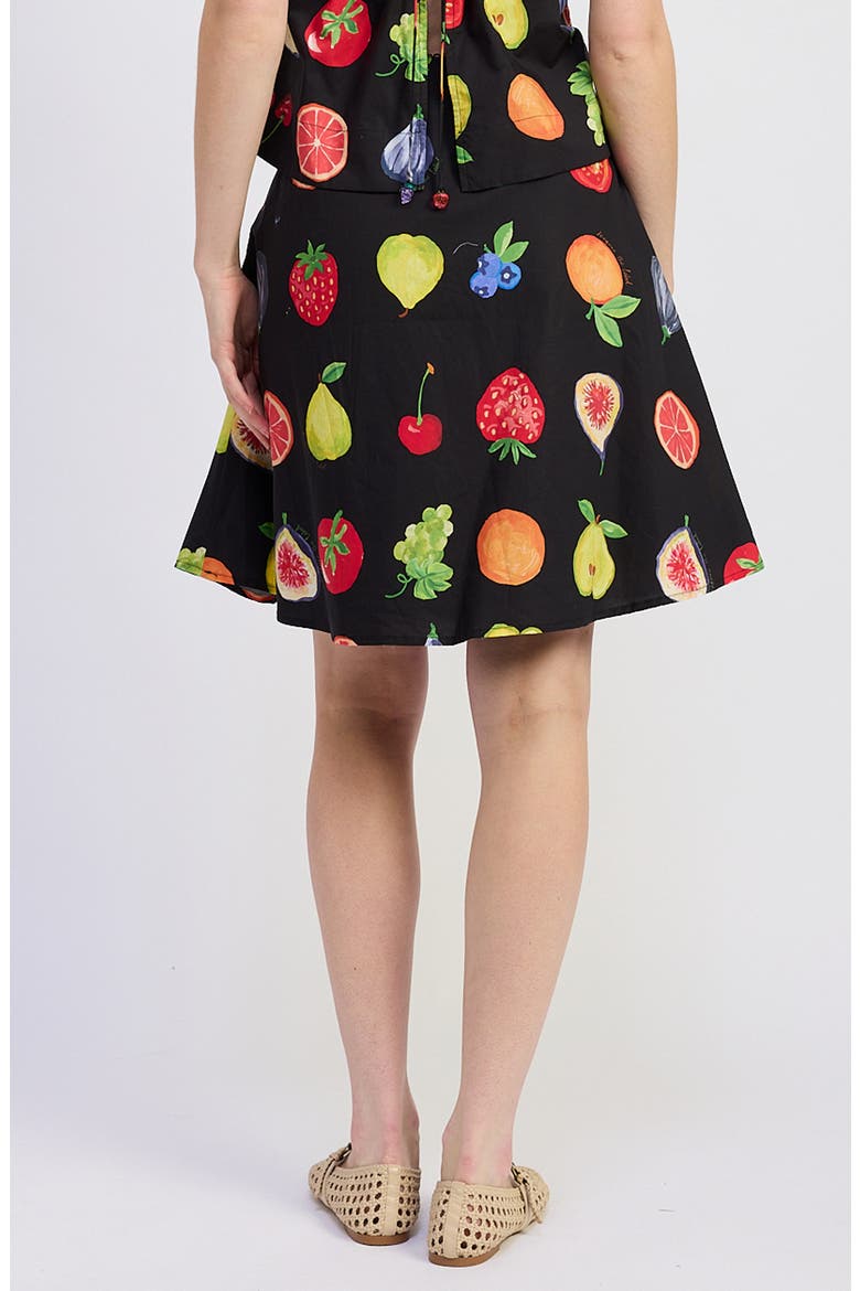 Melody Print Poplin Skirt, Alternate, color, BLACK RED MULTI