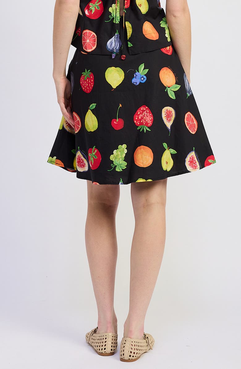 JACQUIE THE LABEL Melody Print Poplin Skirt, Alternate, color, Black Red Multi