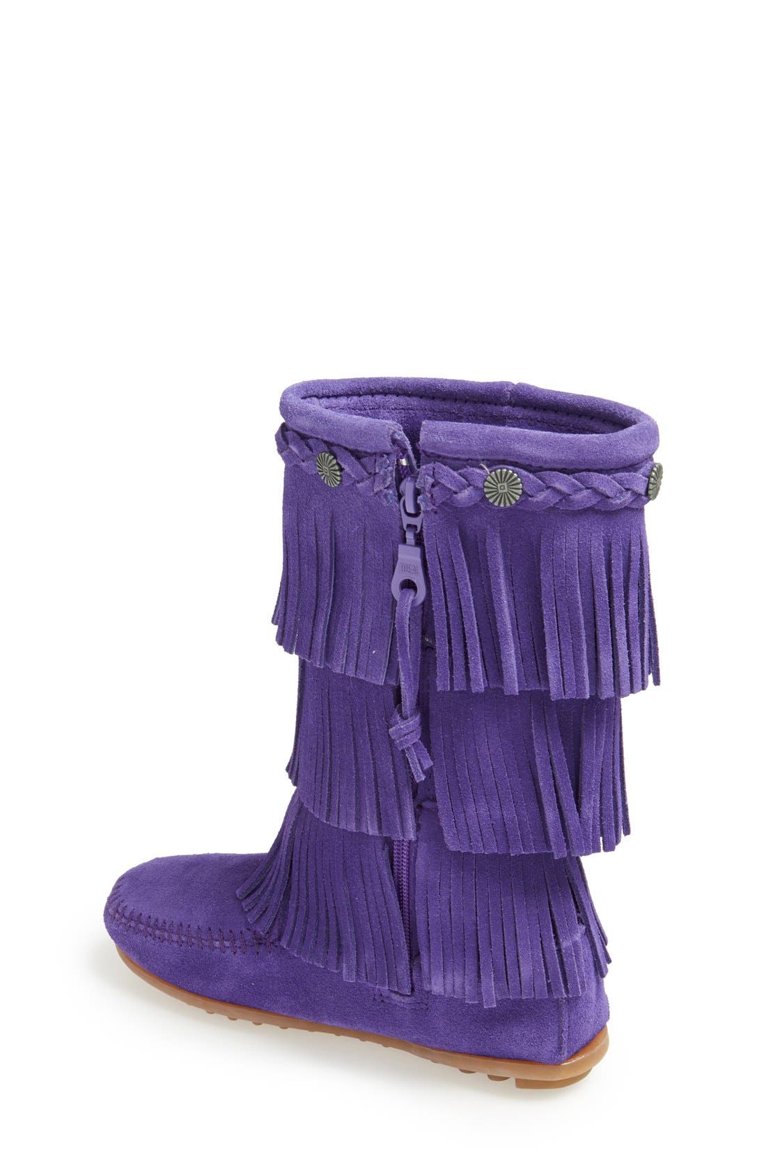 Three-Layer Fringe Boot, Alternate, color, PURPLE