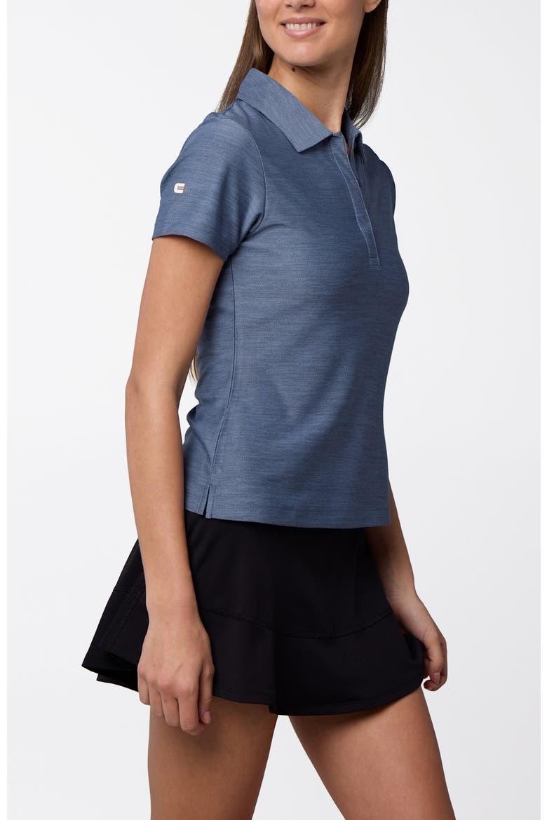 Women's Cross-Sport Tech Pique Polo, Alternate, color, Stone Blue Heather