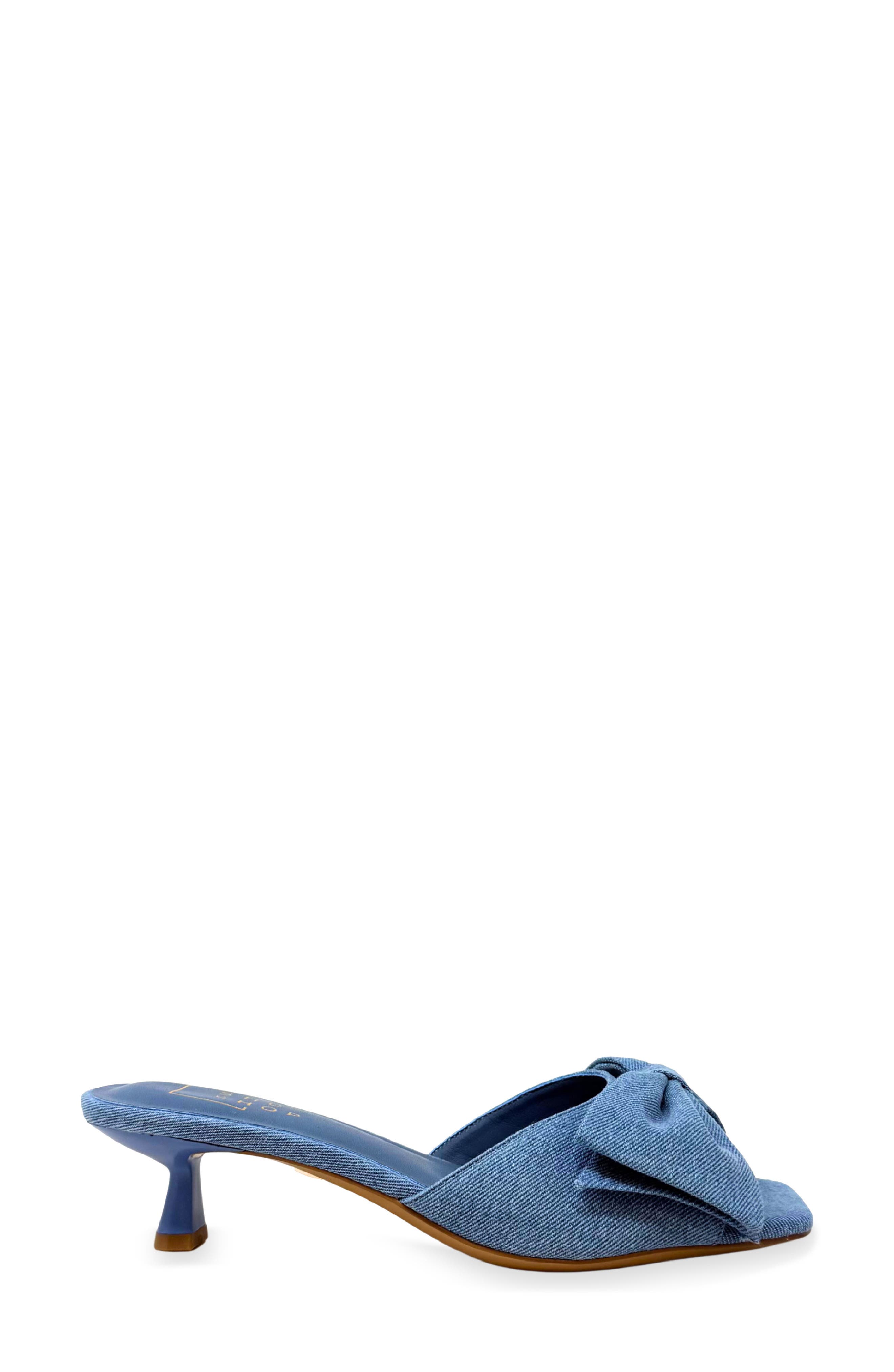 Ella Kitten Heel Slide Sandal, Alternate, color, DENIM