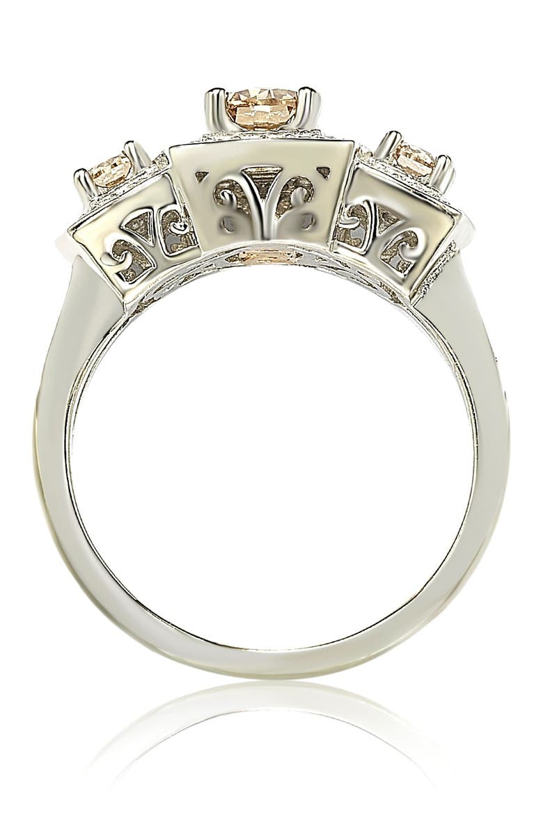 Sterling Silver Chocolate CZ Engagement Ring, Alternate, color, BROWN
