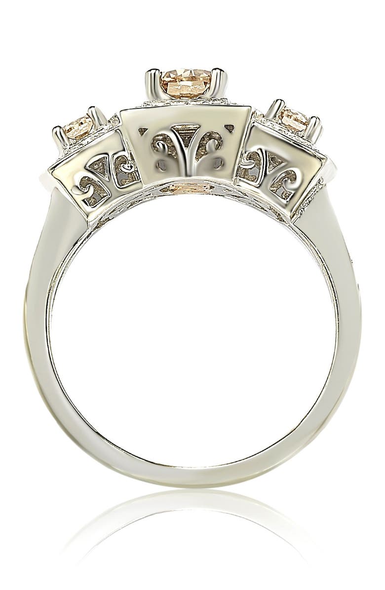 SUZY LEVIAN Sterling Silver Chocolate CZ Engagement Ring, Alternate, color, Brown