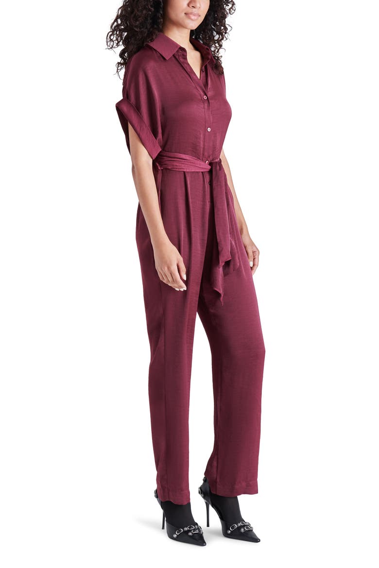 Tie Front Jumpsuit, Alternate, color, WINDOR WINE