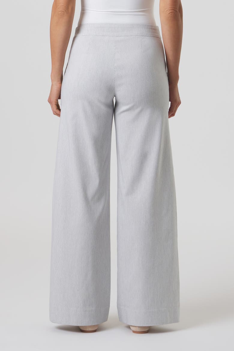 Mayfair Stretch Pinstripe Wide Leg Pant, Alternate, color, Coastal Grey Stripe