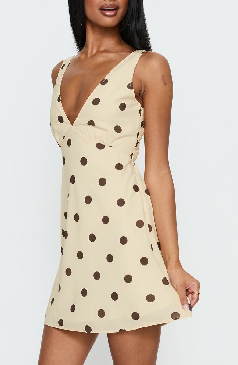 Princess Polly Nellie Polka Dot Sleeveless Minidress, Alternate, color, 
